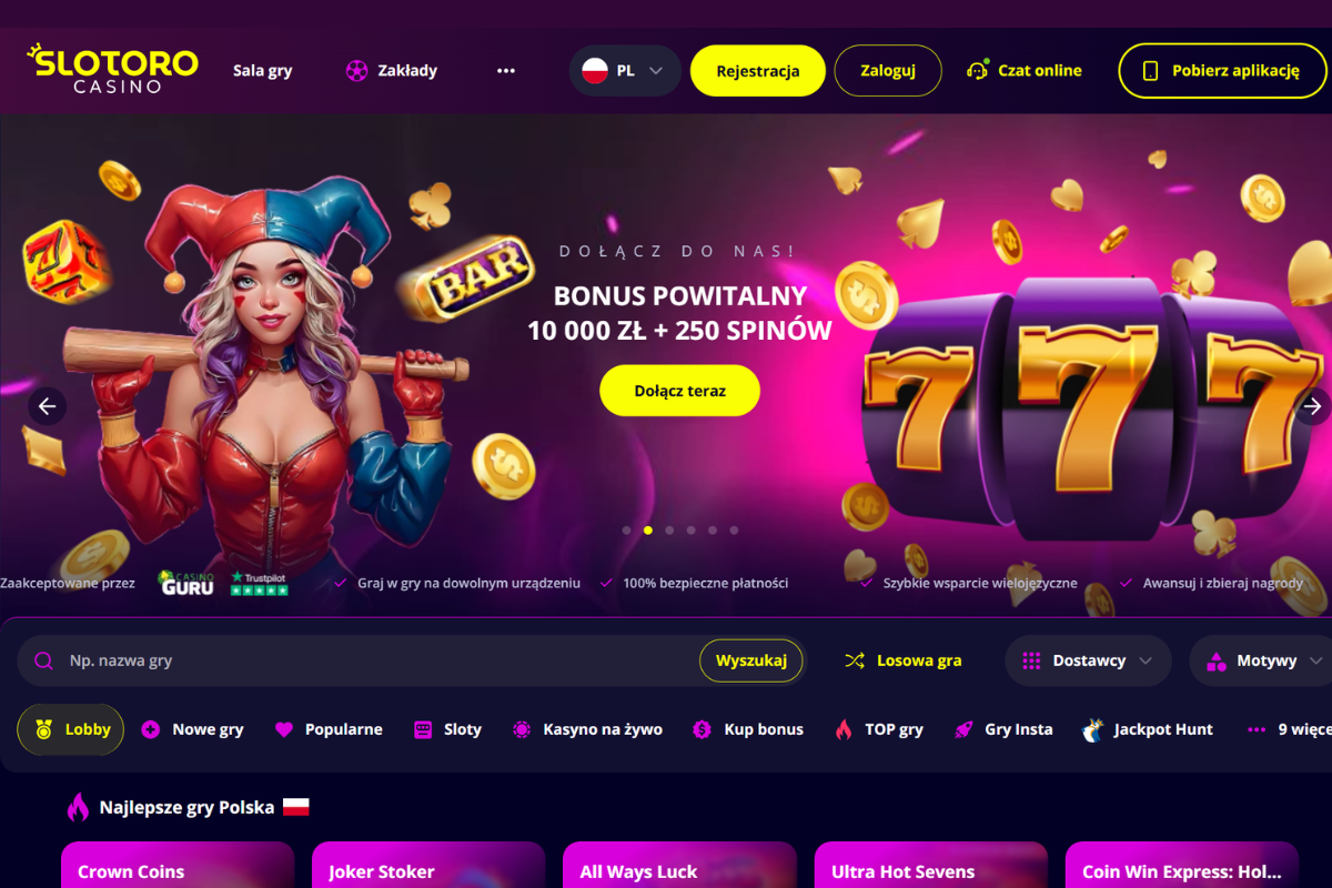 Slotoro Casino strona główna
