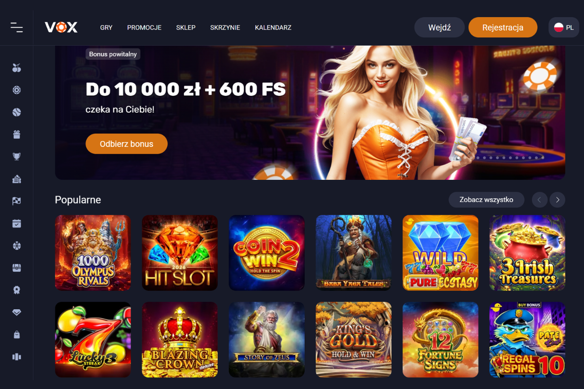 VOX Casino strona główna